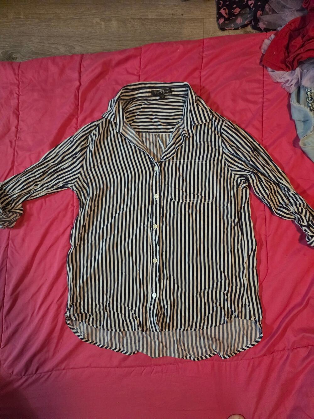 Velvet heart business casual collared dress shirt
Womens stripes sweet